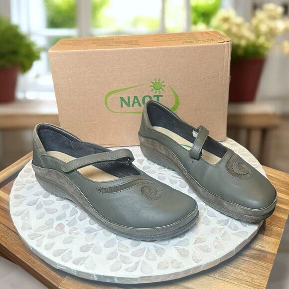 Naot Matai $199 Mary Jane Leather Suede EU 39 / US 8 New in Box – Cork/Latte Foo - Picture 7 of 13